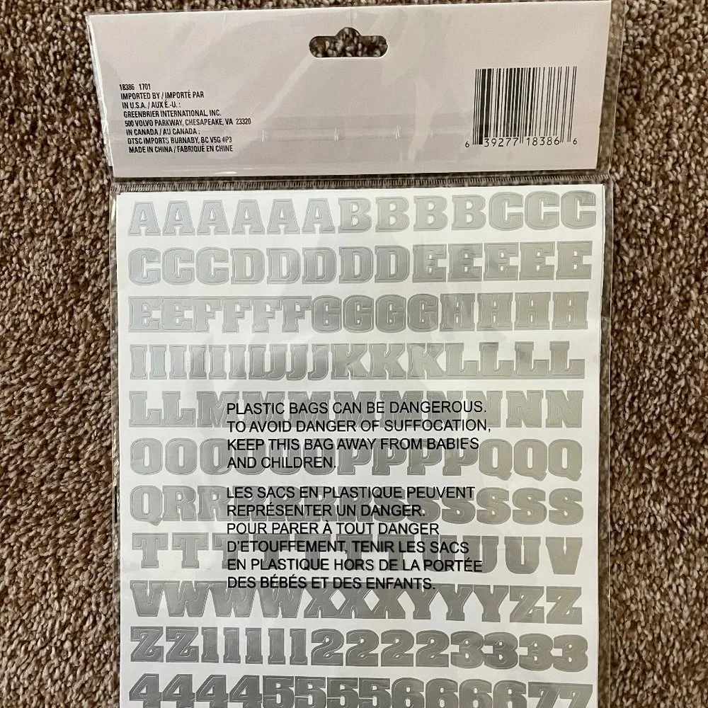 Jot Silver ABC stickers 370 pieces